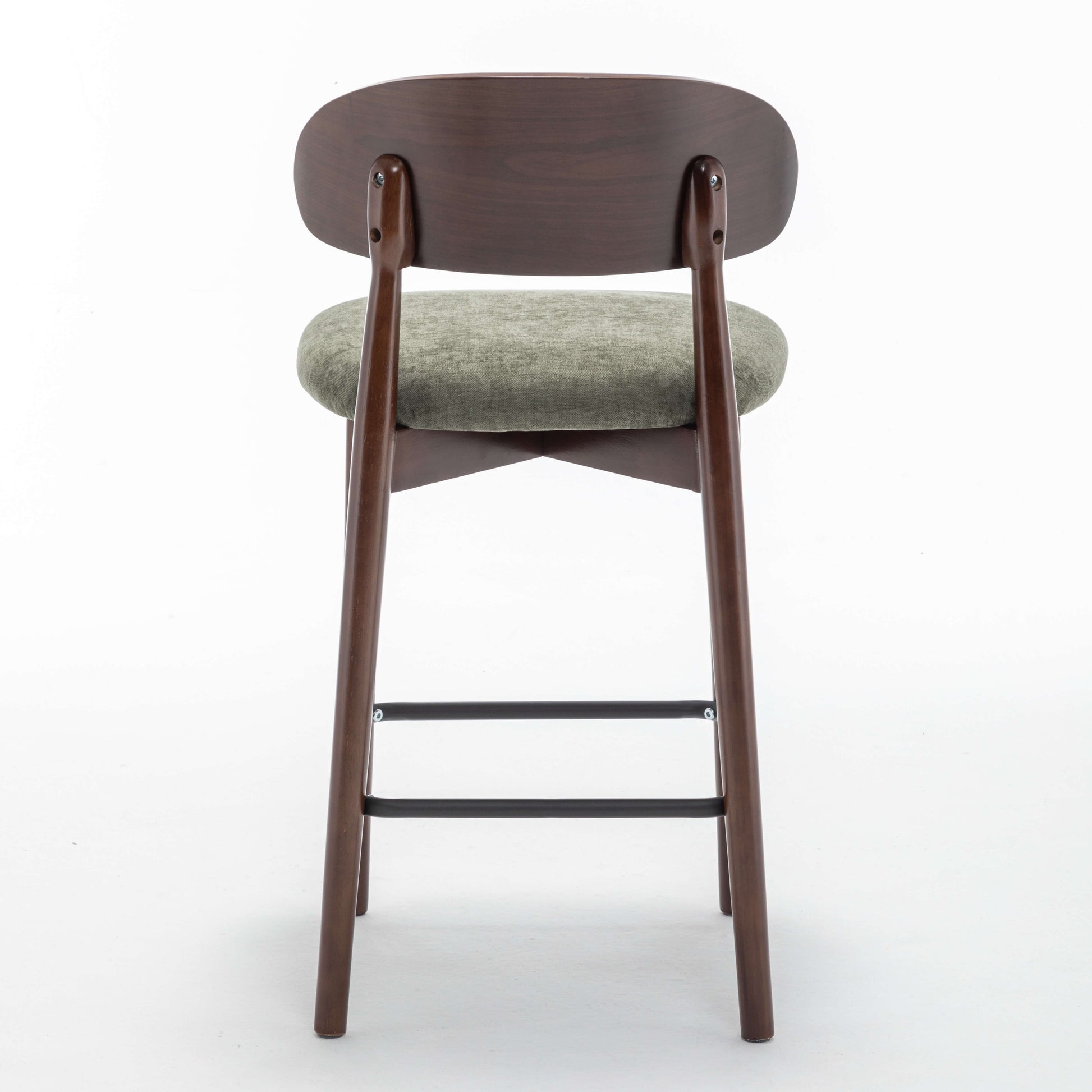 SEYNAR Set of 2/4 Mid-Century Modern 37.4" Bar Stools with Chenille Upholstery