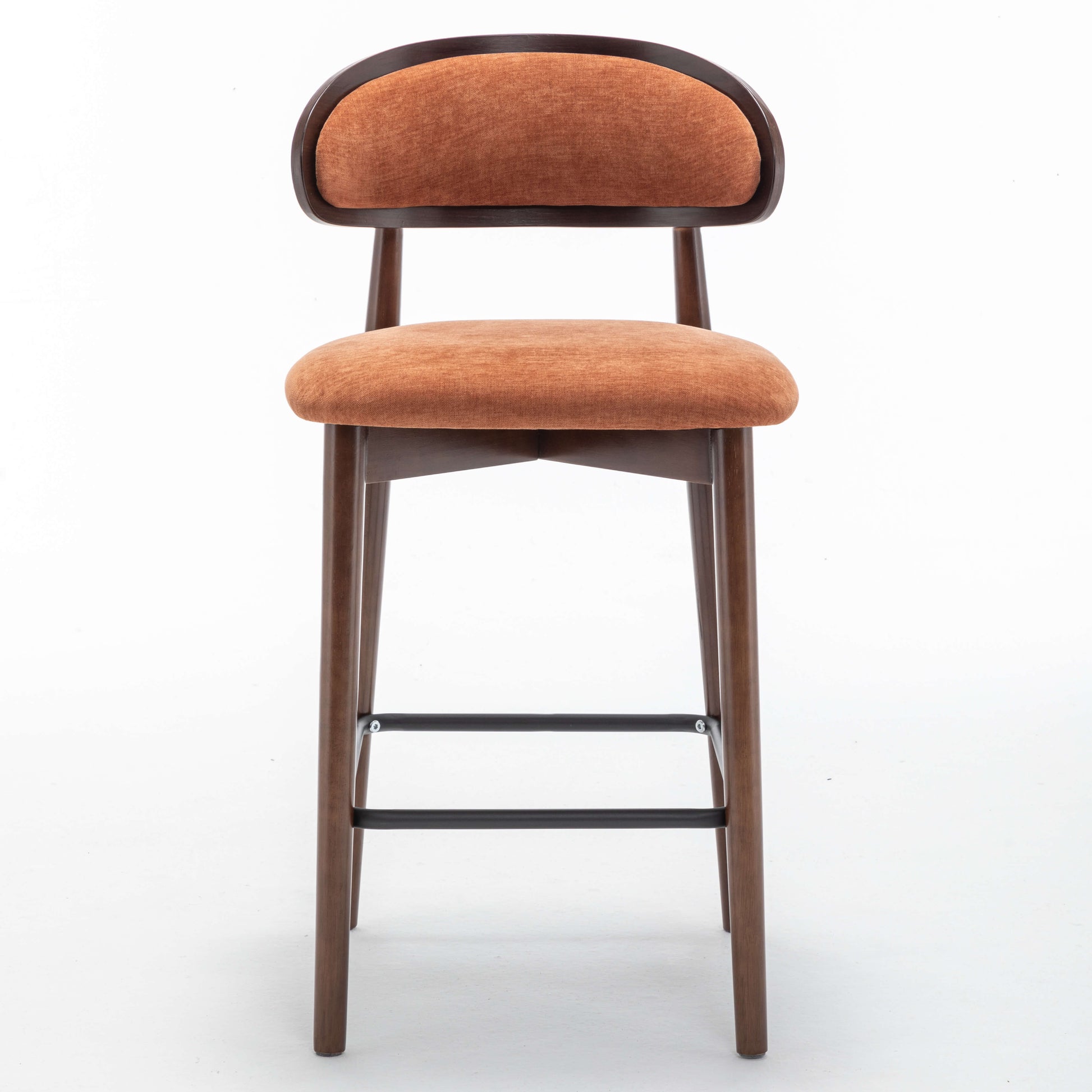 SEYNAR Set of 2/4 Mid-Century Modern 37.4" Bar Stools with Chenille Upholstery