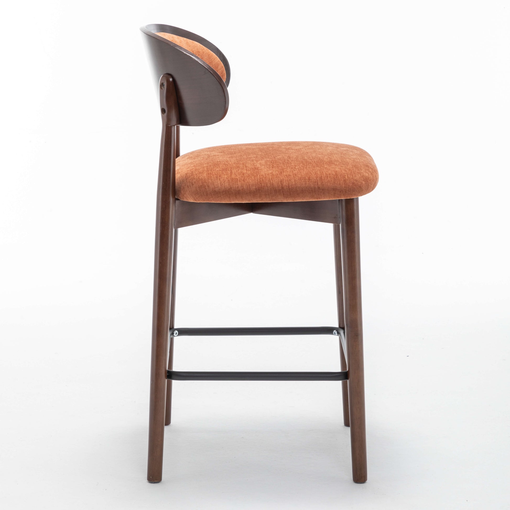 SEYNAR Set of 2/4 Mid-Century Modern 37.4" Bar Stools with Chenille Upholstery