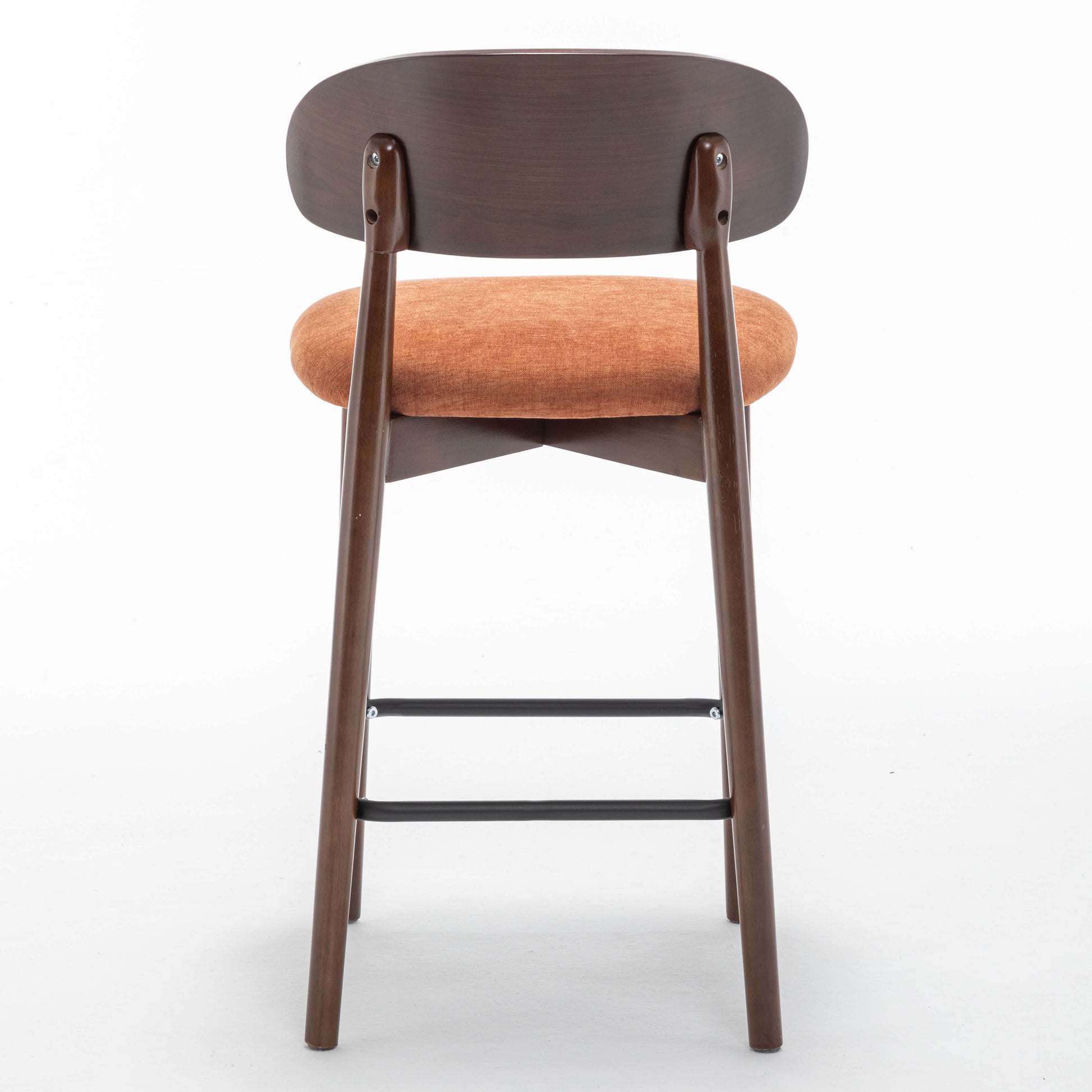 SEYNAR Set of 2/4 Mid-Century Modern 37.4" Bar Stools with Chenille Upholstery