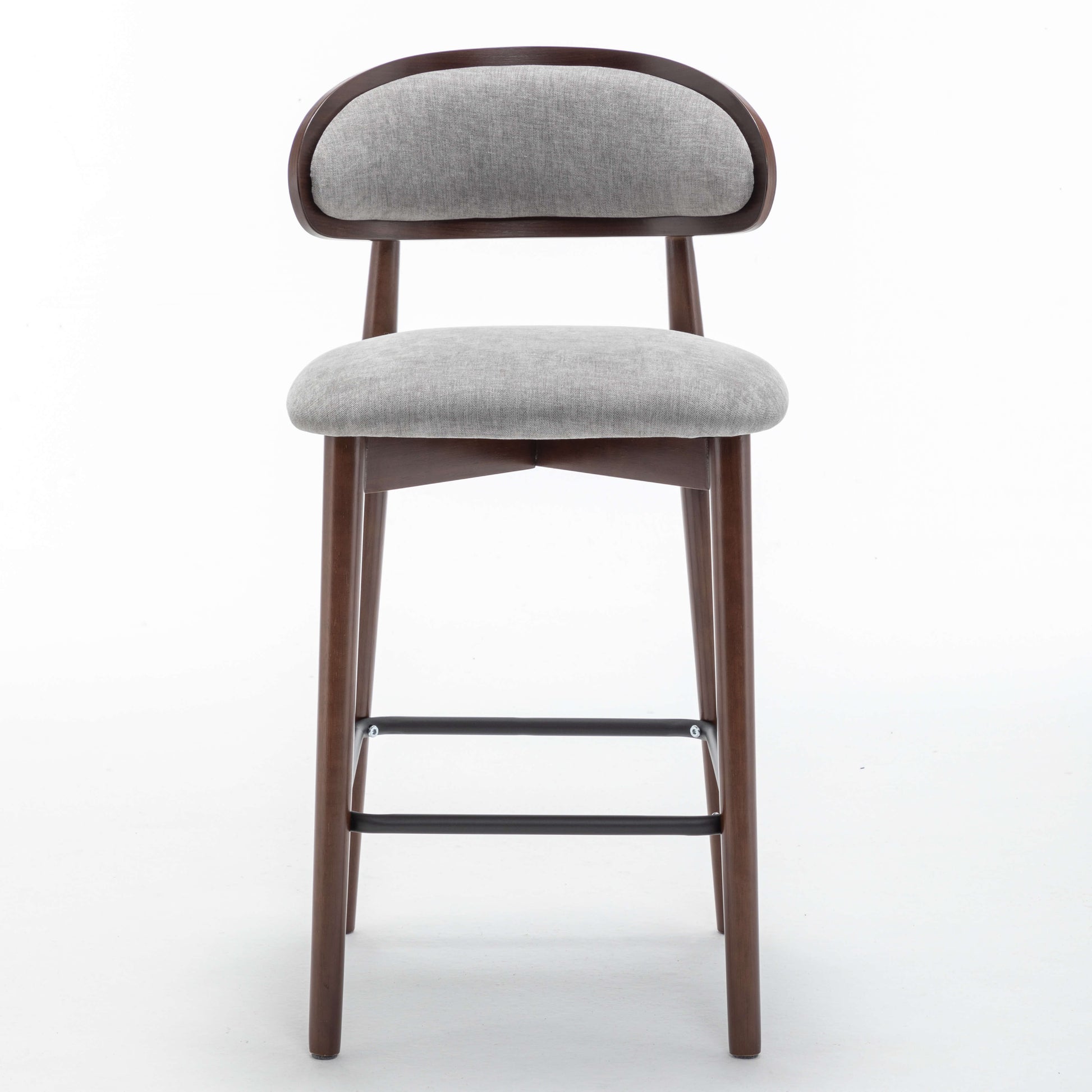 SEYNAR Set of 2/4 Mid-Century Modern 37.4" Bar Stools with Chenille Upholstery