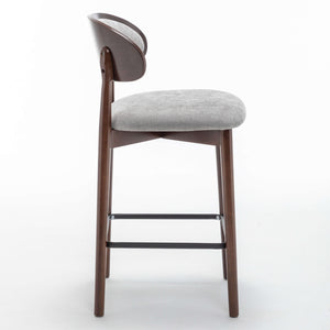 SEYNAR Set of 2/4 Mid-Century Modern 37.4" Bar Stools with Chenille Upholstery
