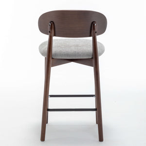 SEYNAR Set of 2/4 Mid-Century Modern 37.4" Bar Stools with Chenille Upholstery