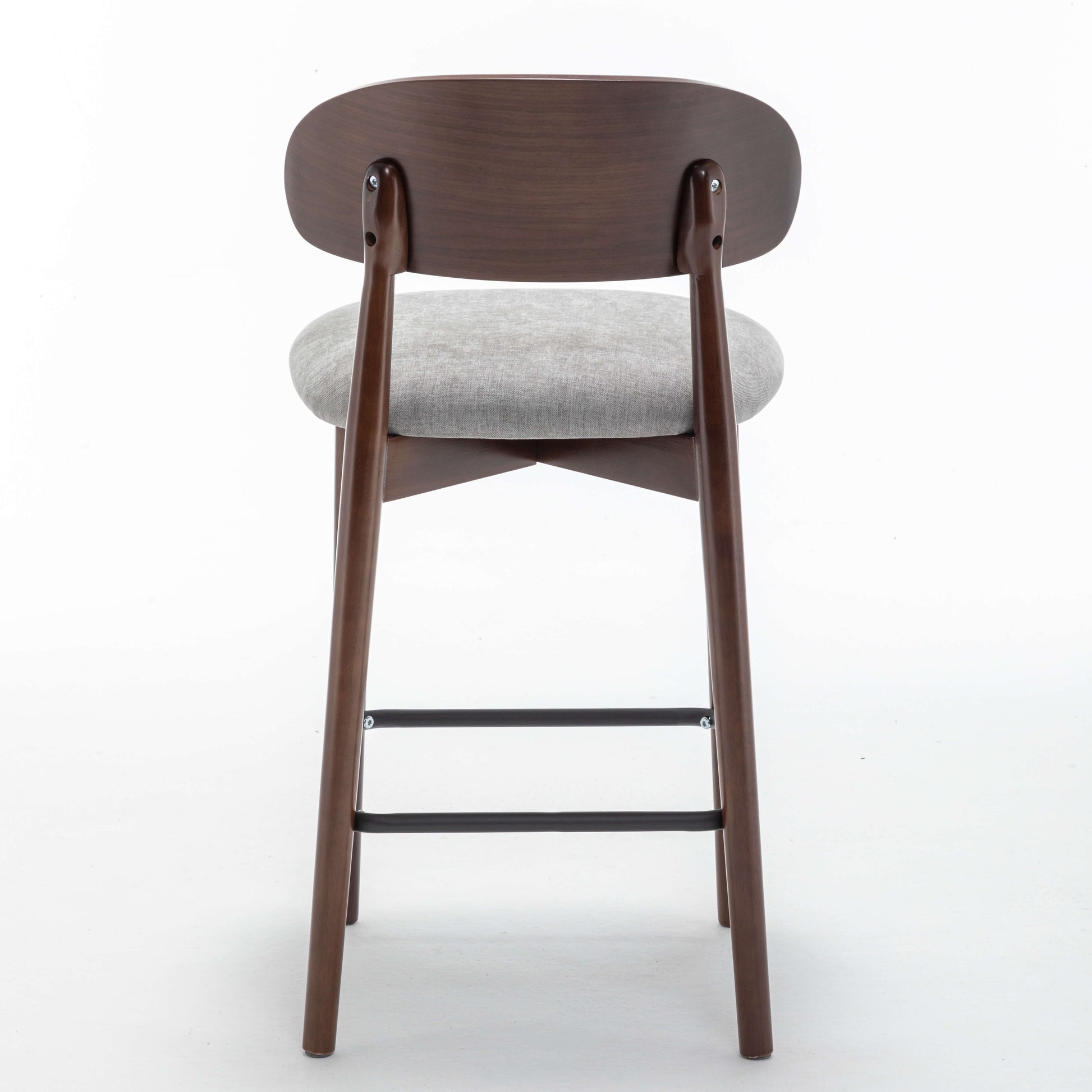 SEYNAR Set of 2/4 Mid-Century Modern 37.4" Bar Stools with Chenille Upholstery