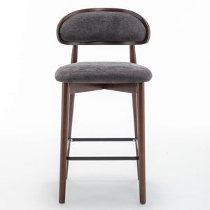 SEYNAR Set of 2/4 Mid-Century Modern 37.4" Bar Stools with Chenille Upholstery