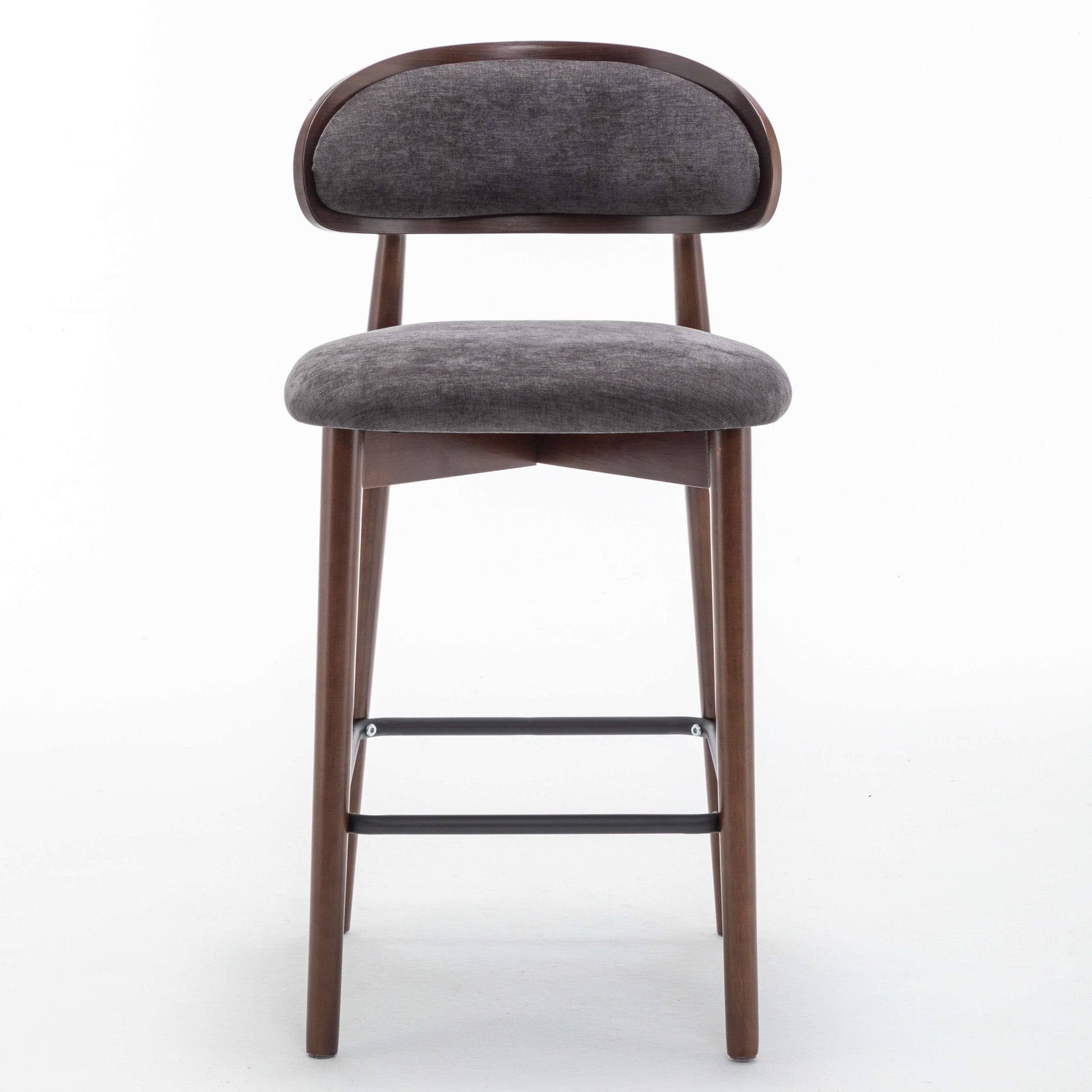 SEYNAR Set of 2/4 Mid-Century Modern 37.4" Bar Stools with Chenille Upholstery