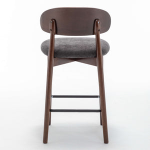 SEYNAR Set of 2/4 Mid-Century Modern 37.4" Bar Stools with Chenille Upholstery
