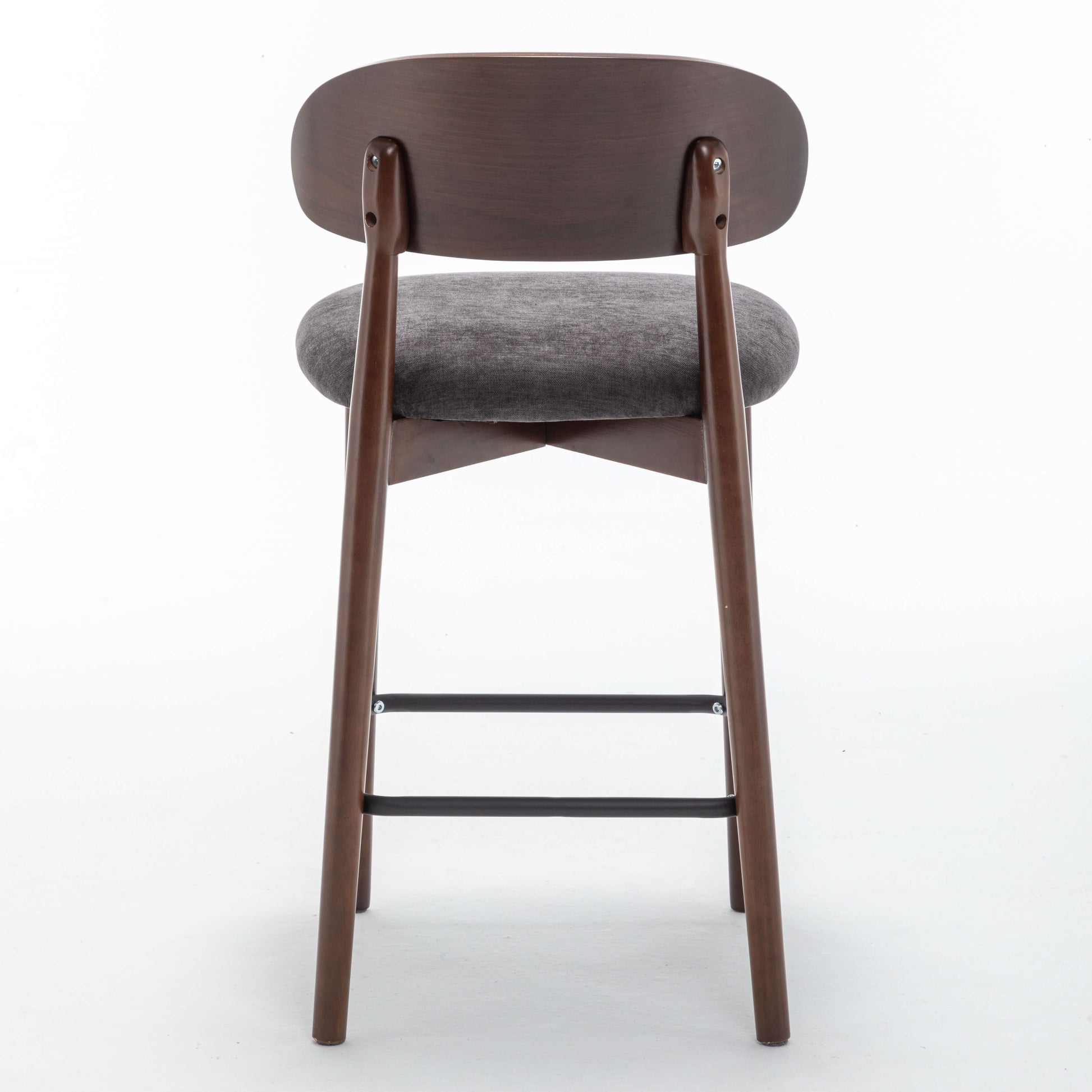 SEYNAR Set of 2/4 Mid-Century Modern 37.4" Bar Stools with Chenille Upholstery