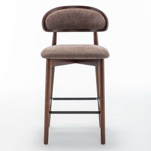 SEYNAR Set of 2/4 Mid-Century Modern 37.4" Bar Stools with Chenille Upholstery