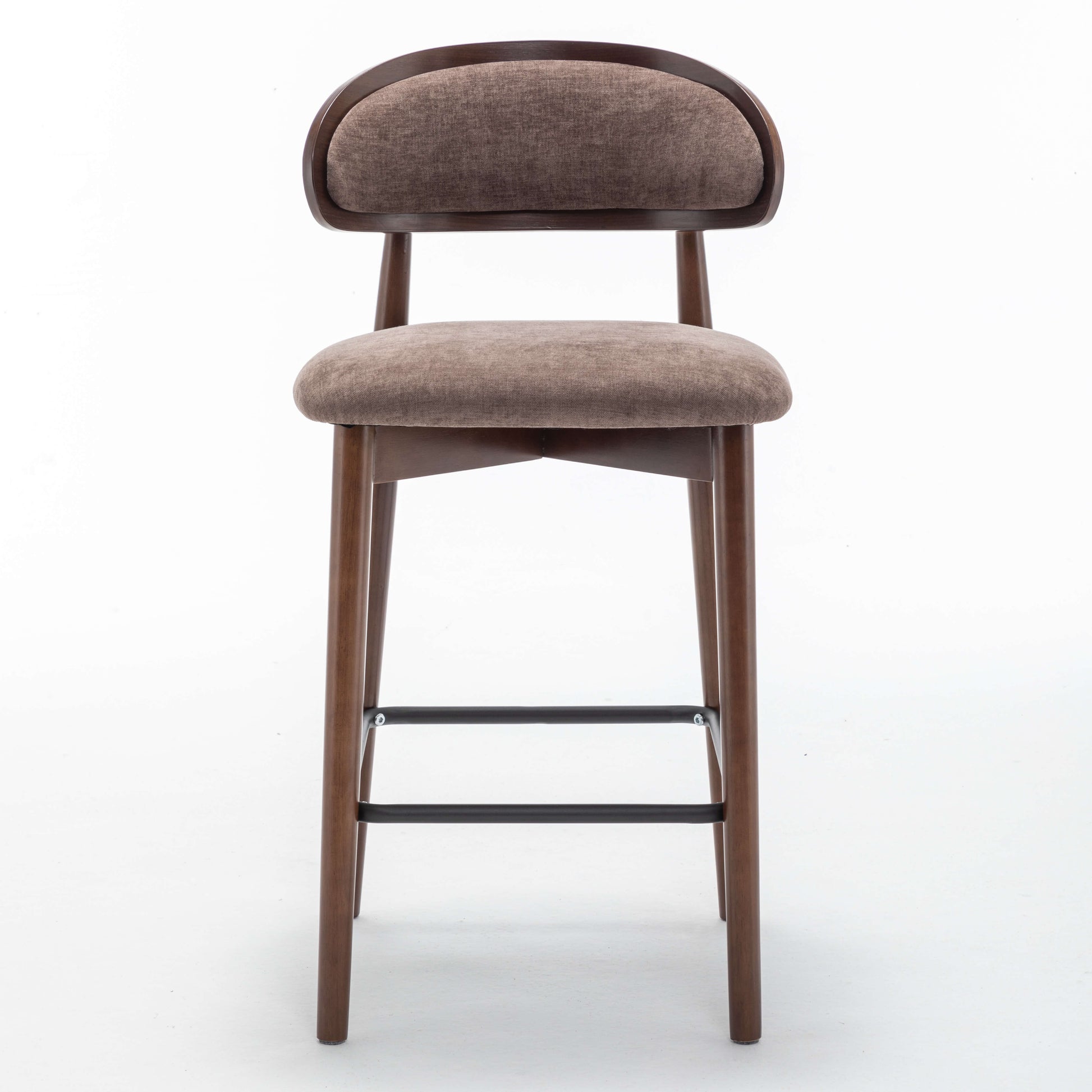SEYNAR Set of 2/4 Mid-Century Modern 37.4" Bar Stools with Chenille Upholstery