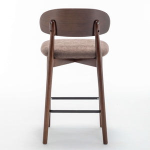 SEYNAR Set of 2/4 Mid-Century Modern 37.4" Bar Stools with Chenille Upholstery
