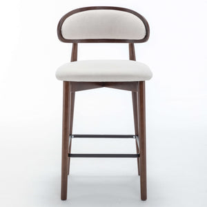 SEYNAR Set of 2/4 Mid-Century Modern 37.4" Bar Stools with Chenille Upholstery