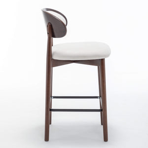 SEYNAR Set of 2/4 Mid-Century Modern 37.4" Bar Stools with Chenille Upholstery
