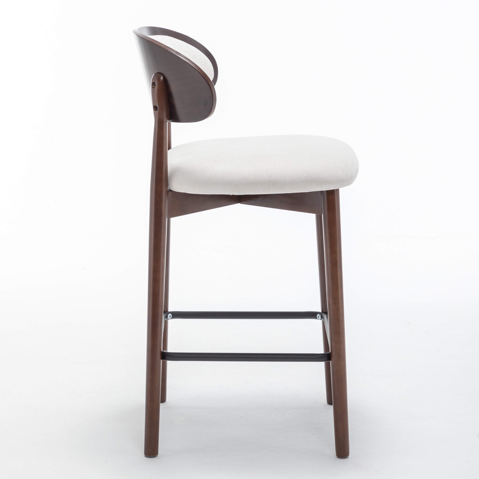 SEYNAR Set of 2/4 Mid-Century Modern 37.4" Bar Stools with Chenille Upholstery