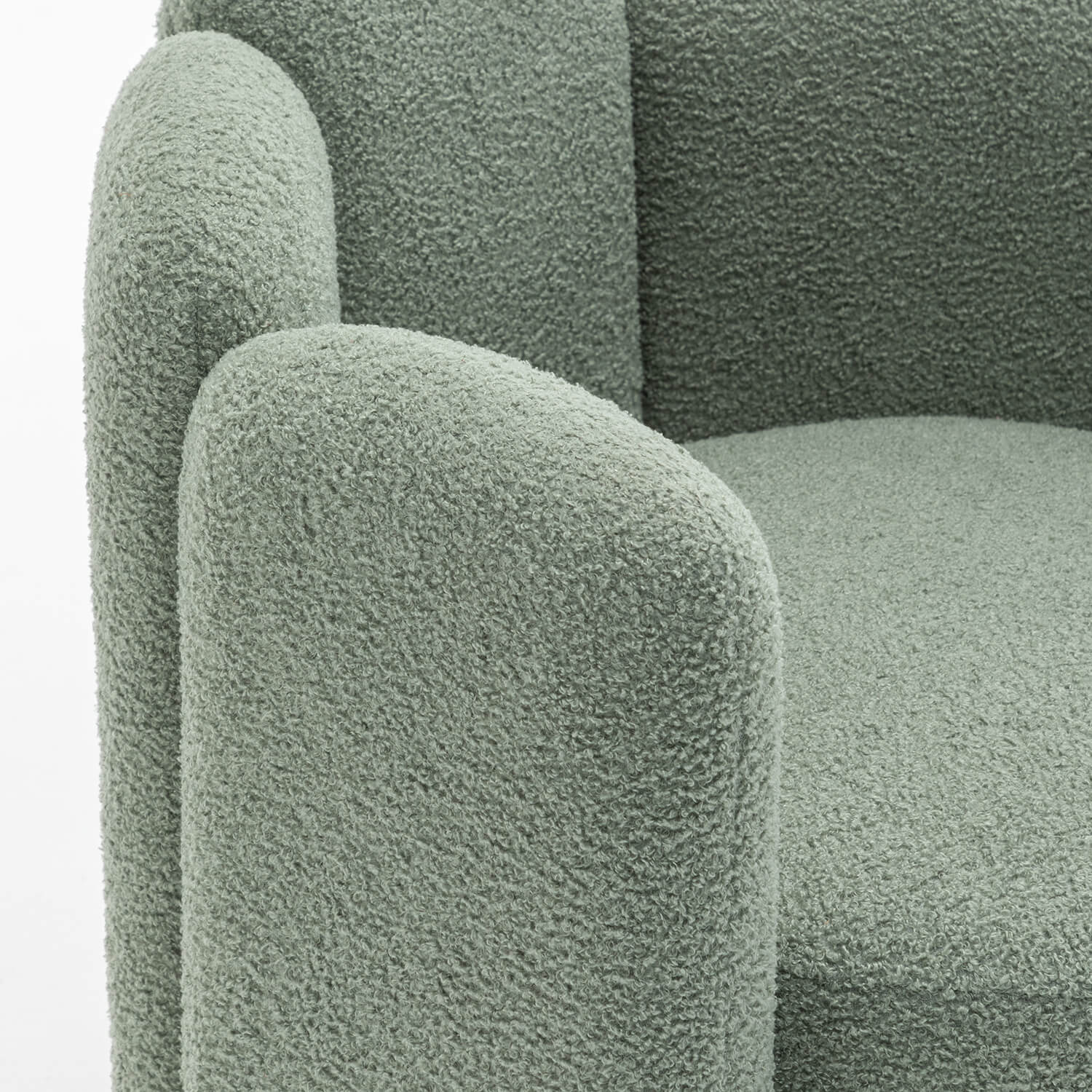 SEYNAR Modern Glam Faux Sherpa Upholstered Round Accent Chair with Flower Shaped Back Design(Single/Set of 2)
