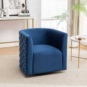 SEYNAR Modern Glam Velvet Upholstered 360 Degree Swivel Barrel Chair