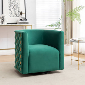 SEYNAR Modern Glam Velvet Upholstered 360 Degree Swivel Barrel Chair