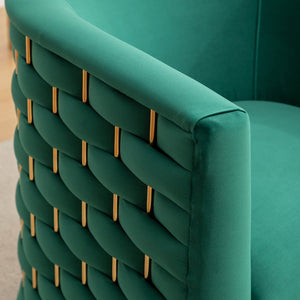 SEYNAR Modern Glam Velvet Upholstered 360 Degree Swivel Barrel Chair