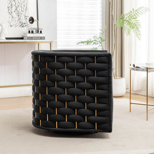 SEYNAR Modern Glam Velvet Upholstered 360 Degree Swivel Barrel Chair