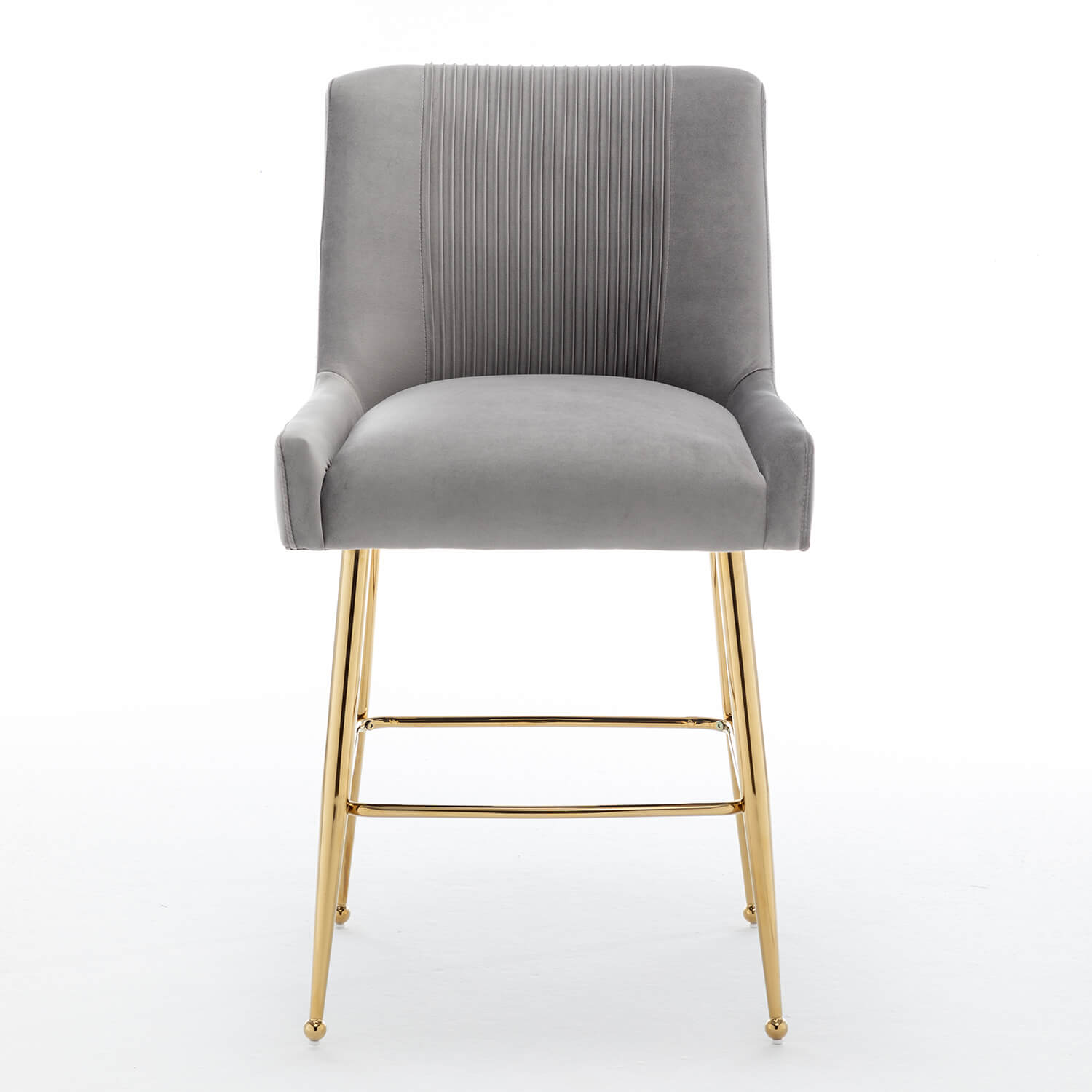 SEYNAR Modern Velvet 39'' H Metal Leg Counter or Bar Stools Set of 2/4
