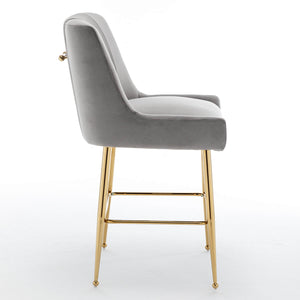 SEYNAR Modern Velvet 39'' H Metal Leg Counter or Bar Stools Set of 2/4