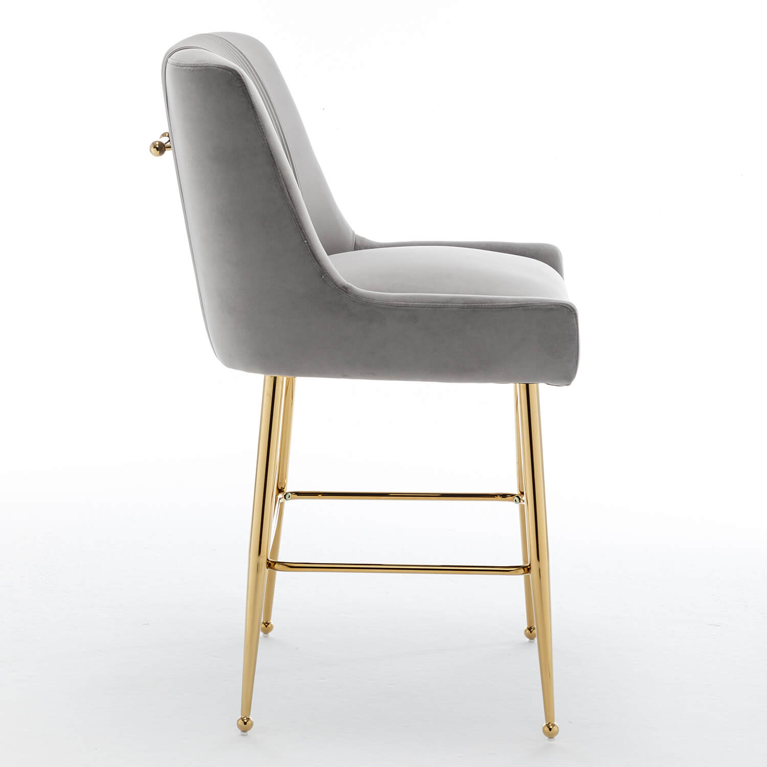 SEYNAR Modern Velvet 39'' H Metal Leg Counter or Bar Stools Set of 2/4