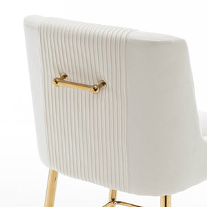 SEYNAR Modern Velvet 39'' H Metal Leg Counter or Bar Stools Set of 2/4