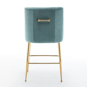 SEYNAR Modern Velvet 39'' H Metal Leg Counter or Bar Stools Set of 2/4