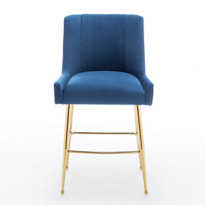 SEYNAR Modern Velvet 39'' H Metal Leg Counter or Bar Stools Set of 2/4