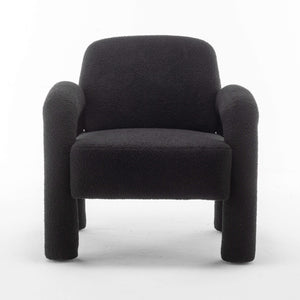 SEYNAR Modern Teddy Fabric Accent Chair with Sleek Legs (Single/Set of 2)