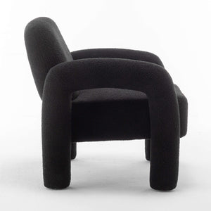 SEYNAR Modern Teddy Fabric Accent Chair with Sleek Legs (Single/Set of 2)