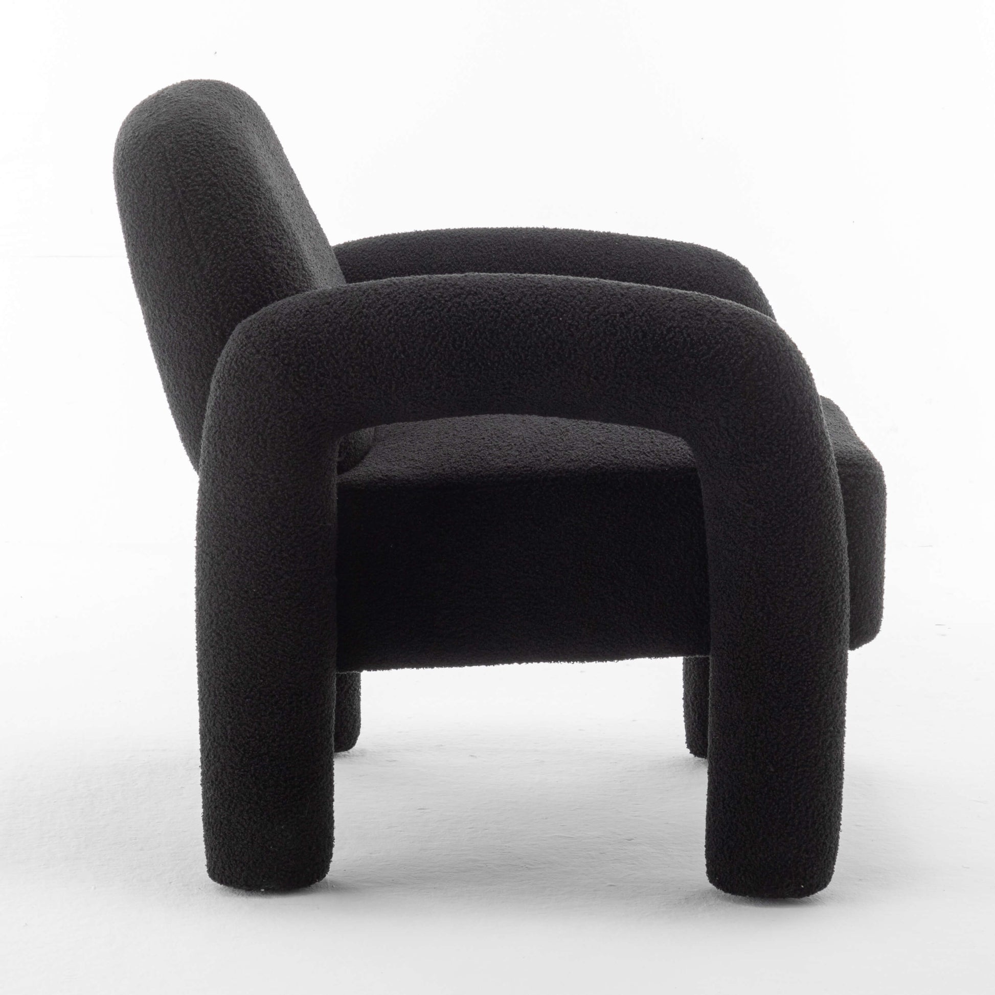 SEYNAR Modern Teddy Fabric Accent Chair with Sleek Legs (Single/Set of 2)