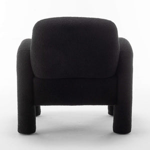 SEYNAR Modern Teddy Fabric Accent Chair with Sleek Legs (Single/Set of 2)