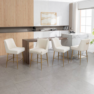 SEYNAR Modern Velvet 39'' H Metal Leg Counter or Bar Stools Set of 2/4