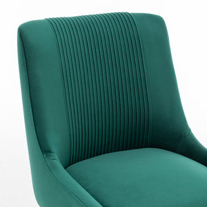 SEYNAR Contempoary Velvet Dining Chair Set of 2/4/6 with Metal Frame Legs and Back Pull
