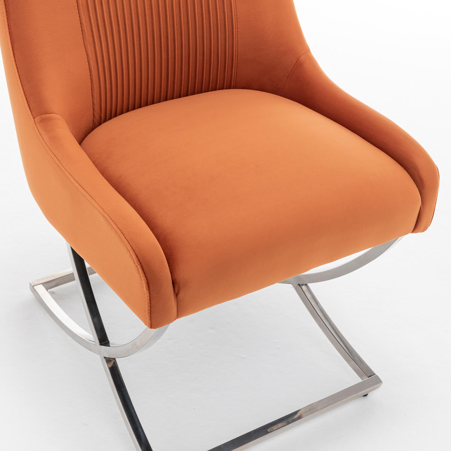 SEYNAR Contempoary Velvet Dining Chair Set of 2/4/6 with Metal Frame Legs and Back Pull