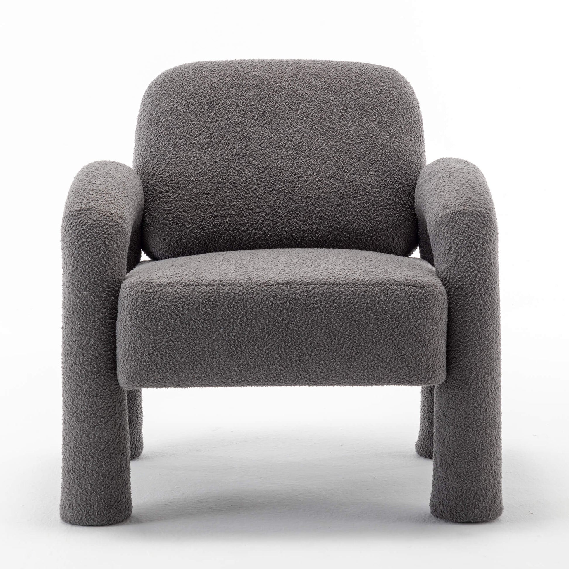 SEYNAR Modern Teddy Fabric Accent Chair with Sleek Legs (Single/Set of 2)