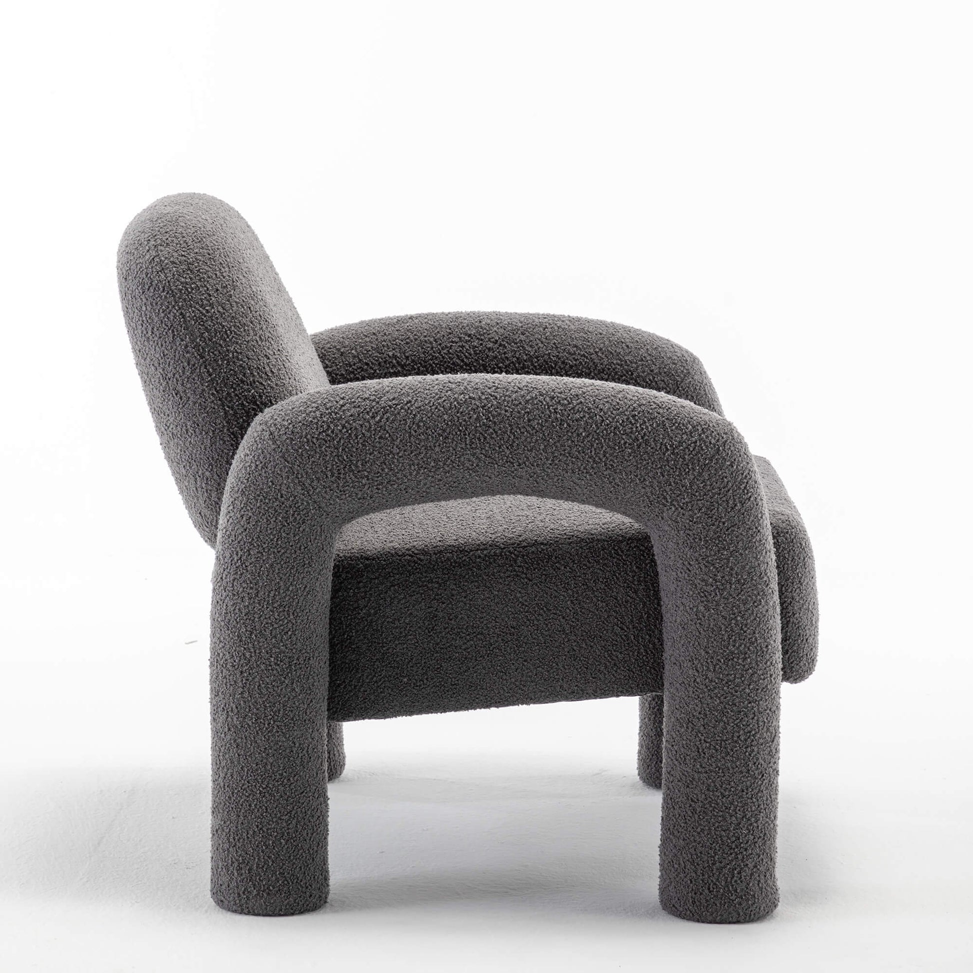 SEYNAR Modern Teddy Fabric Accent Chair with Sleek Legs (Single/Set of 2)