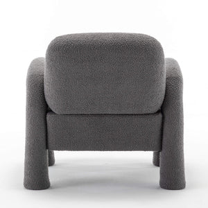 SEYNAR Modern Teddy Fabric Accent Chair with Sleek Legs (Single/Set of 2)