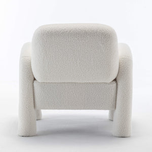SEYNAR Modern Teddy Fabric Accent Chair with Sleek Legs (Single/Set of 2)