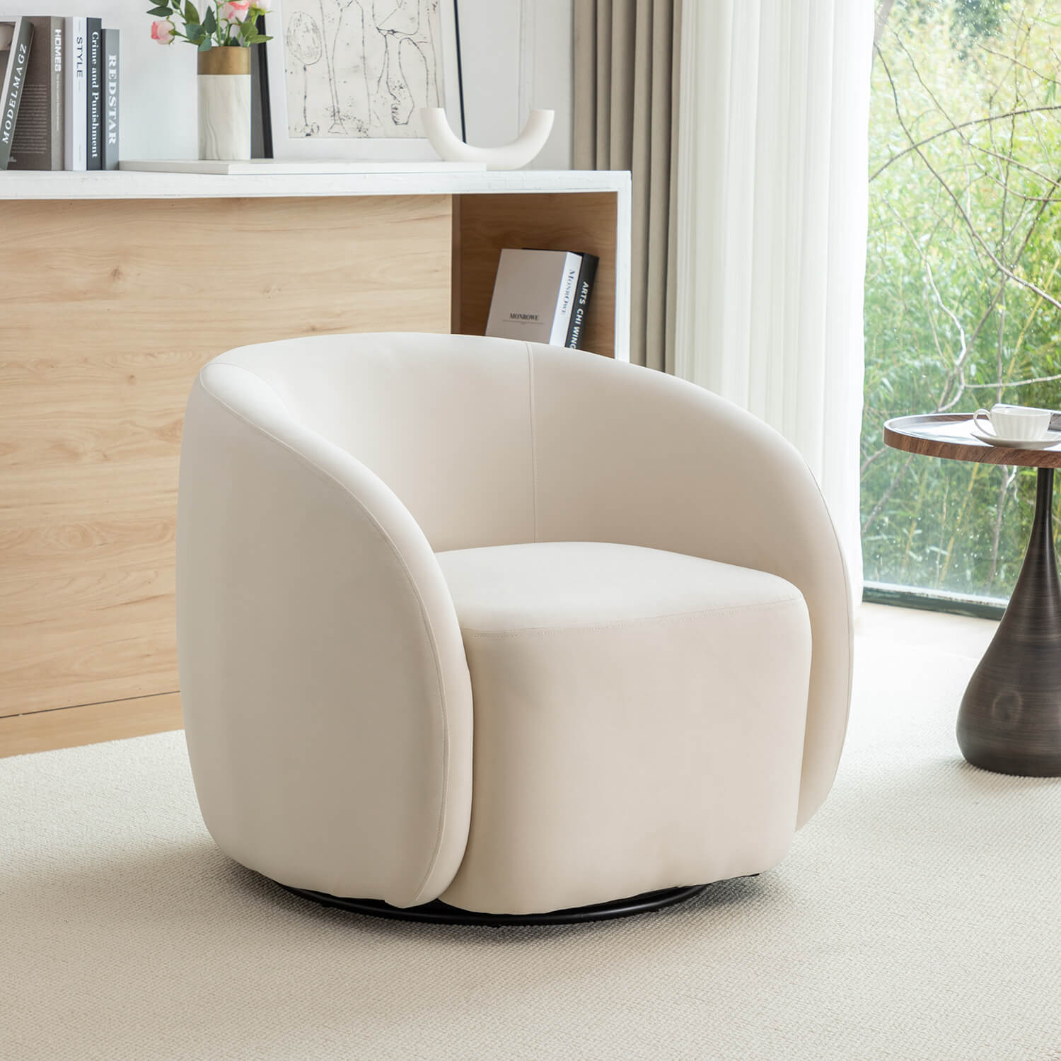 SEYNAR Modern Glam Velvet Upholstered 360 Degree Swivel Accent Armchair, 1 Chair or Set of 2