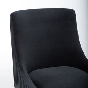 SEYNAR Modern Glam Velvet Black Metal Legs Dining Chair or Vanity Chair Set of 2/4/6 with Rear Handle