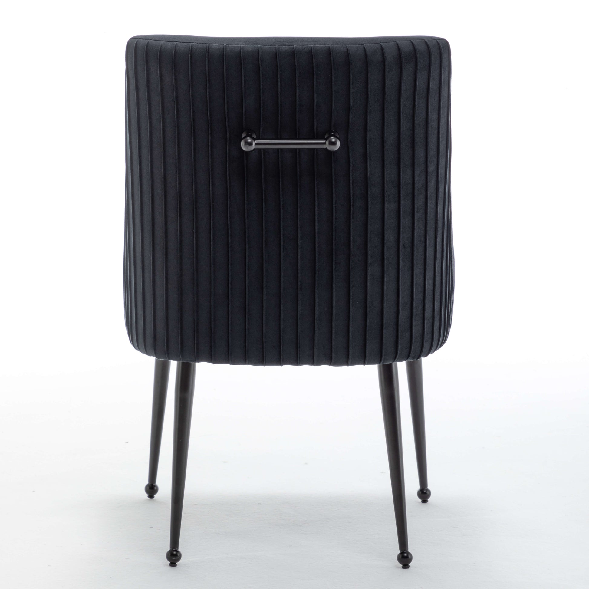 SEYNAR Modern Glam Velvet Black Metal Legs Dining Chair or Vanity Chair Set of 2/4/6 with Rear Handle