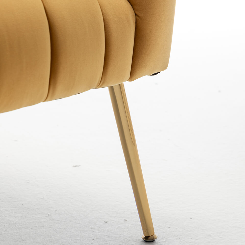 SEYNAR Modern Velvet Accent Chair,Round Upholstered Barrel Chair for Living Room