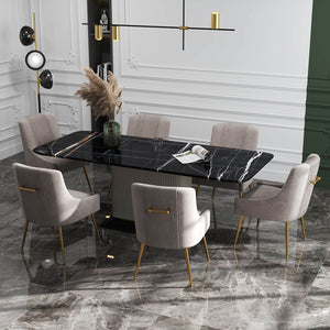 SEYNAR Modern Glam Velvet Dining Chair Set of 2/4/6 with Rear Handle