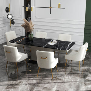 SEYNAR Modern Glam Velvet Dining Chair Set of 2/4/6 with Rear Handle