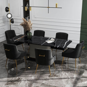 SEYNAR Modern Glam Velvet Dining Chair Set of 2/4/6 with Rear Handle