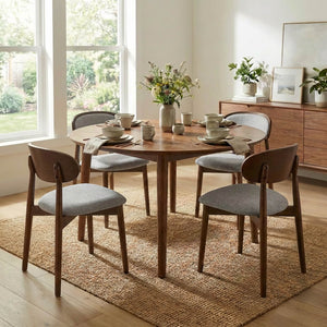 SEYNAR Set of 2/4/6 Mid-Century Modern Chenille Dining Chairs with Solid Wood Frame