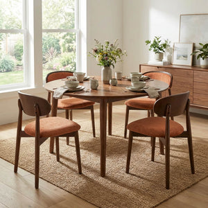 SEYNAR Set of 2/4/6 Mid-Century Modern Chenille Dining Chairs with Solid Wood Frame