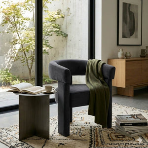 SEYNAR Modern Velvet Accent Chair, Upholstered Barrel Armchair with Curved Back and Thickened Padded Seat,Single chair or Set of 2/4/6